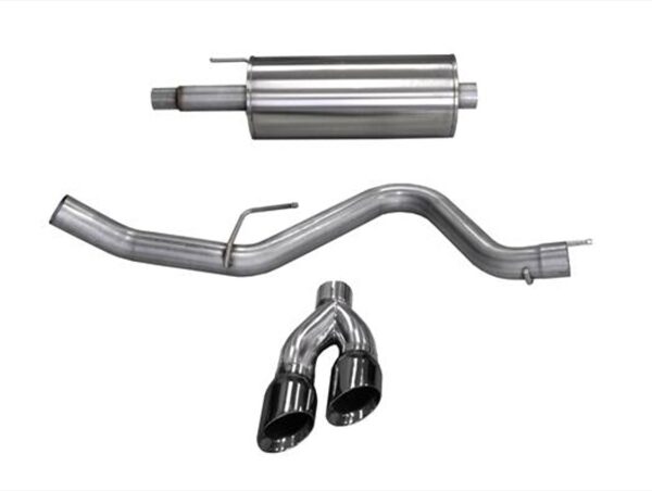 Corsa 2015-2020 Ford F-150 5.0L V8 (Super Crew Cab) Black Sport Single Side Dual 4in Tips CB Exhaust
