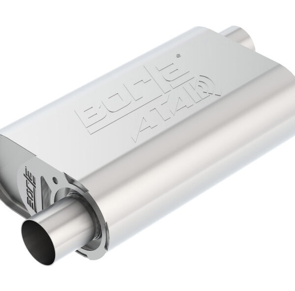 Borla CrateMuffler Stock SBC 283/327/350 ATAK 2.25in Offset/Offset 14inx4.35inx9in Oval Muffler