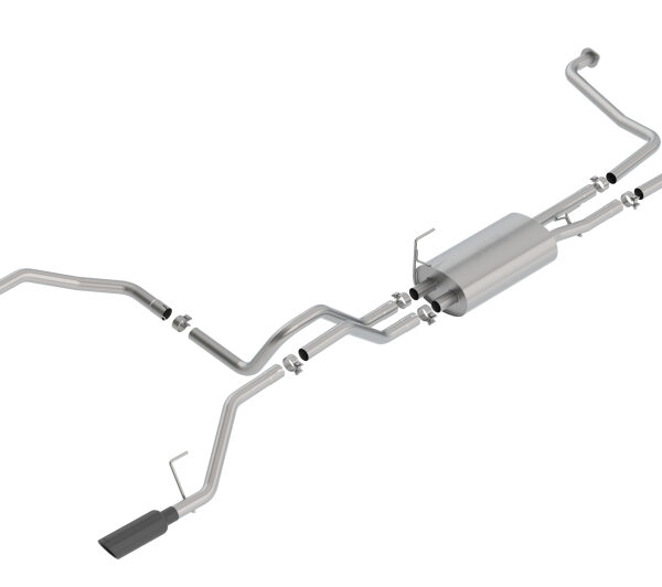 Borla 16-19 Nissan Titan 5.6L V8 2WD/4WD S-Type Catback Exhaust - Black Chrome Tips