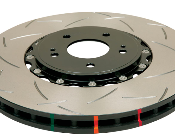 DBA 08-13 Chevrolet Camaro 6.2L 5000 Series Front Left 2 Piece Rotor Slotted & Drilled w/ Black Hat
