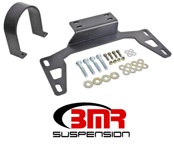 BMR 11-14 S197 Mustang Front Driveshaft Safety Loop - Black Hammertone