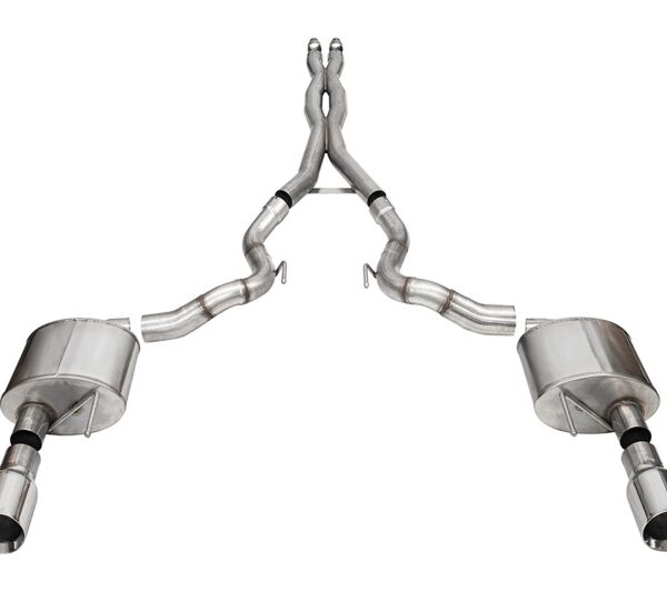 Corsa 24 Ford Mustang GT Conv. Xtreme Cat-Back Ex. Sys. 3.0in Dual Rear Ex w/4.5in StraightCut Tips