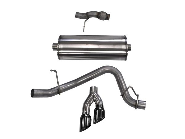 Corsa 2015-2020 ack Exhaust Sport 3in Single Side Twin Black 4in Tips 2015 Chevy Tahoe/GMC Yukon