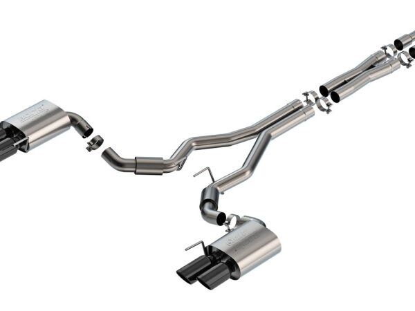 Borla 2024 Ford Mustang GT 5.0L V8 3 in ATAK Catback Non-Active Exhaust- Black Chrome Quad Tip
