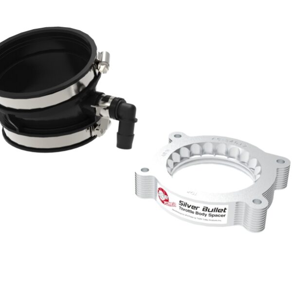 aFe 2020 Vette C8 Silver Bullet Aluminum Throttle Body Spacer Works w/ Factory Intake Only - Silver