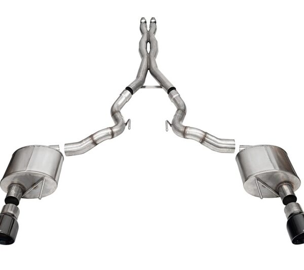 Corsa 2024 rd MustangGT Conv Xtreme Cat-Back Ex.Sys 3.0in Dual Rear Ex w/4.5in Blk PVD ProSeries Tip