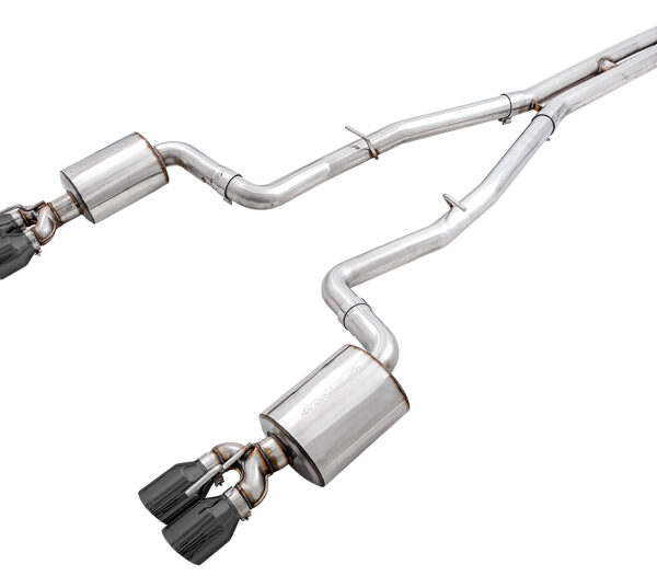 AWE Tuning 2015+ Dodge Challenger 6.4L/6.2L Non-Resonated Touring Edition Exhaust - Quad Black Tips