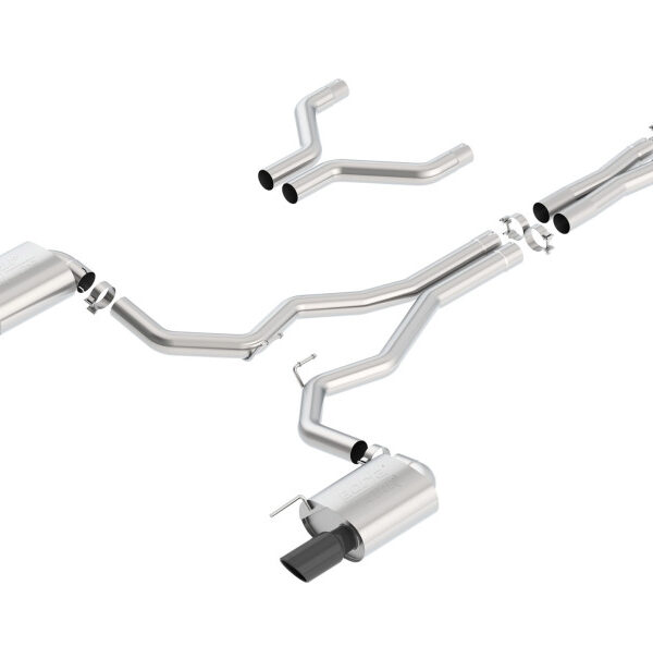 Borla Atak Cat-Back 15-17 Ford Mustang GT 5.0L V8 MT/AT 3in pipe 4in Black Chrome Tips