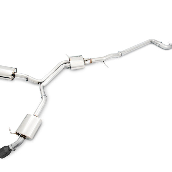 AWE Tuning Audi B9 A4 Touring Edition Exhaust Dual Outlet - Diamond Black Tips (Includes DP)