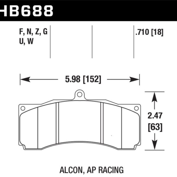 Hawk DTC-80 AP Racing/Stop Tech Universal Performance Compound Racing Brake Pads