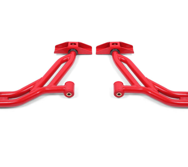 BMR 10-14 Ford Mustang / Shelby GT500 Non-Adj. Lower A-Arms (Poly/Delrin) - Red