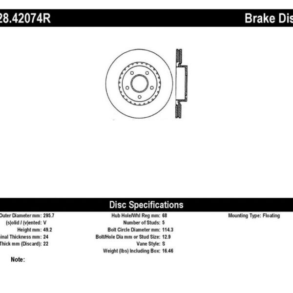 StopTech 8/02-03 Infiniti G35 Drilled Right Front Rotor