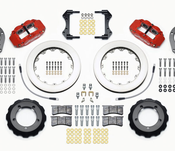 Wilwood Narrow Superlite 4R Front Hat Kit 12.88in Red 76-77 Ford Bronco Dana 44 w/Lines