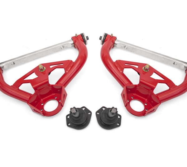BMR 78-87 GM G-Body Non-Adjustable Upper A-Arms Delrin 0.5in Tall Ball Joint - Red