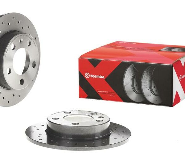 Brembo 04-10 Mazda 3/06-10 5 Front Premium Xtra Cross Drilled UV Coated Rotor
