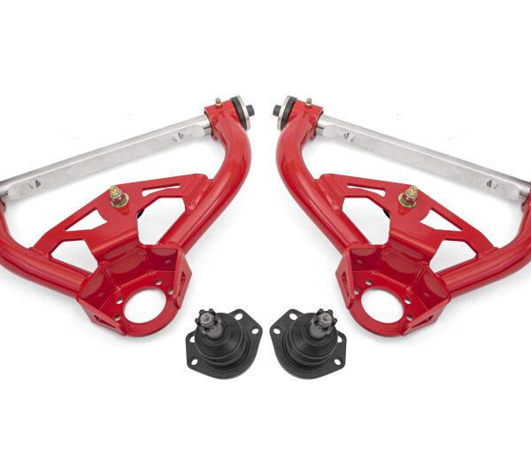 BMR 78-87 GM G-Body Non-Adjustable Upper A-Arms Delrin Std Ball Joint - Red