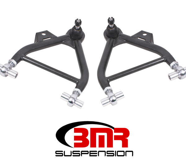 BMR 79-93 Mustang Lower A-Arms (Coilover Only) w/ Adj. Rod End Tall Ball Joint - Black Hammertone
