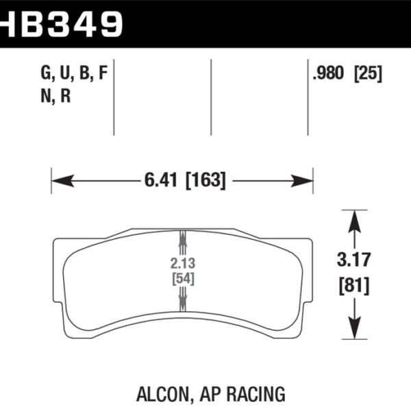 Hawk DTC-80 AP Racing/Alcon 30mm Race Brake Pads