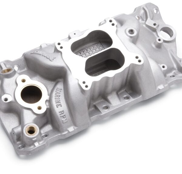 Edelbrock Manifold SBC 23-Degree Marine RPM 1987-1995 w/ Brass