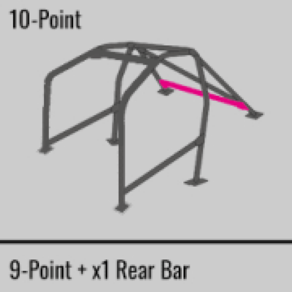 Cusco SFTY21 2-Pssgr 10-Point BLK DASH-THROUGH Roll Cage Subaru GDA/GDB 01-07 (S/O/No Cancel)