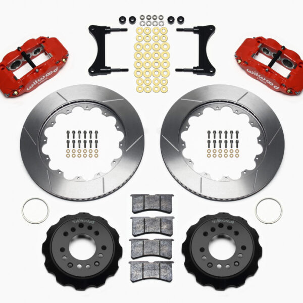 Wilwood Narrow Superlite 6R Front Hat Kit 14.00in Red 93-96 Mazda RX7