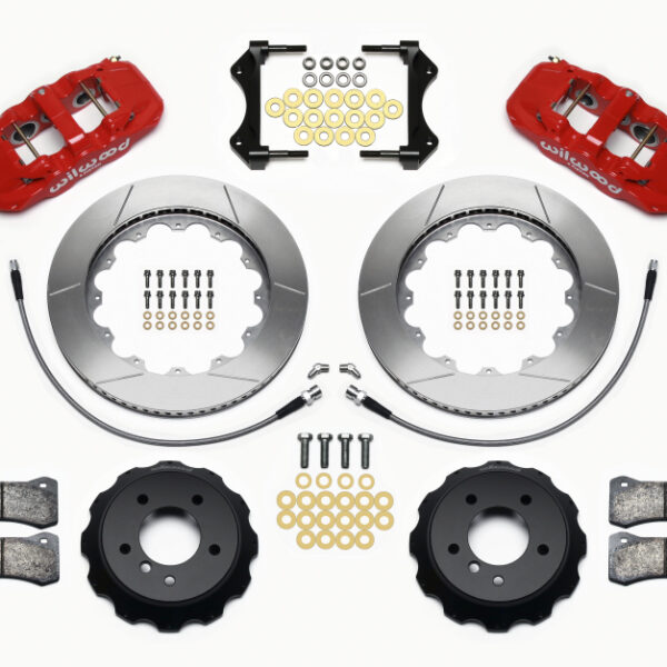 Wilwood AERO6 Front Hat Kit 14.00 Red 2007-2011 BMW E90 Series w/Lines