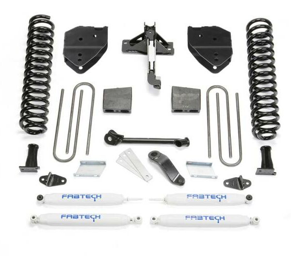 Fabtech 17-21 Ford F250/F350 4WD Diesel 4in Basic Sys w/Perf Shks