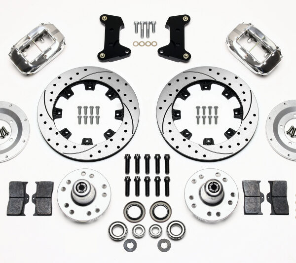 Wilwood Forged Dynalite Front Kit 12.19in Drilled Polished 74-80 Pinto/Mustang II Disc Spindle only