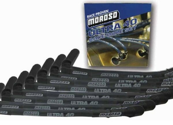 Moroso GM LS Ignition Wire Set - Ultra 40 - Sleeved - 15in Wire (Use w/Part No 68471/68473) - Black