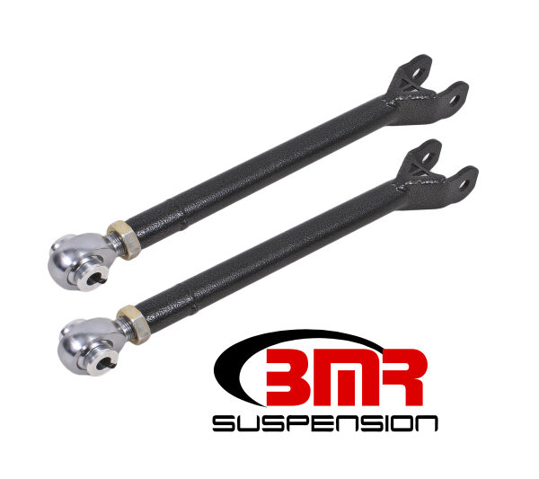 BMR 08-17 Challenger Lower Trailing Arms w/ Single Adj. Rod Ends - Black Hammertone