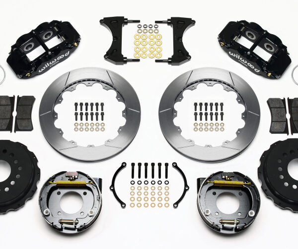 Wilwood Narrow Superlite 4R Rear P-Brk Kit 12.88in Chevy 12 Bolt-Spec 3.15in Brng Front mt