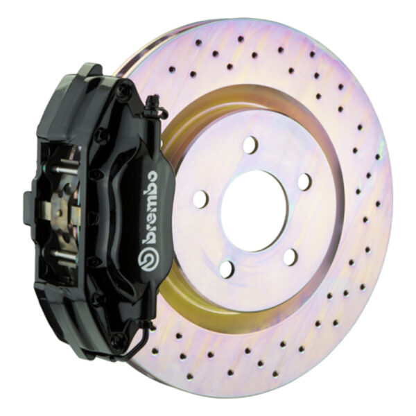 Brembo 94-04 Mustang (SN95) Front GT BBK 4 Piston Cast 2pc 330x28 1pc Rotor Drilled-Black