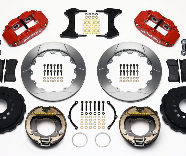 Wilwood Narrow Superlite 4R Rear P-Brk Kit 12.88in Red Big Ford New Style 2.50in Off Stag Mount