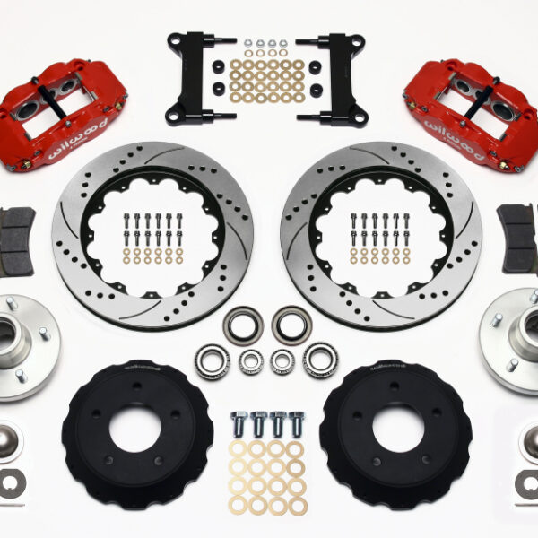 Wilwood Narrow Superlite 6R Front Hub Kit 14.00in Drill Red Chevy C-10 60-87 CPP Drop Spindle