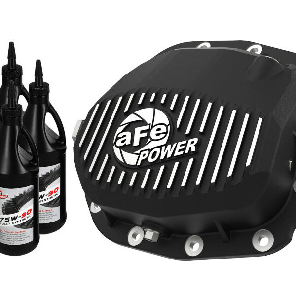 aFe Rear Differential Cover (Black Machined; Pro Series); 15-19 Ford F-150 V6-2.7L (t) (12-Bolt)