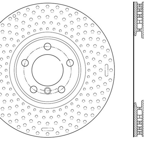 StopTech 12-15 BMW 335i Drilled Left Front Rotor