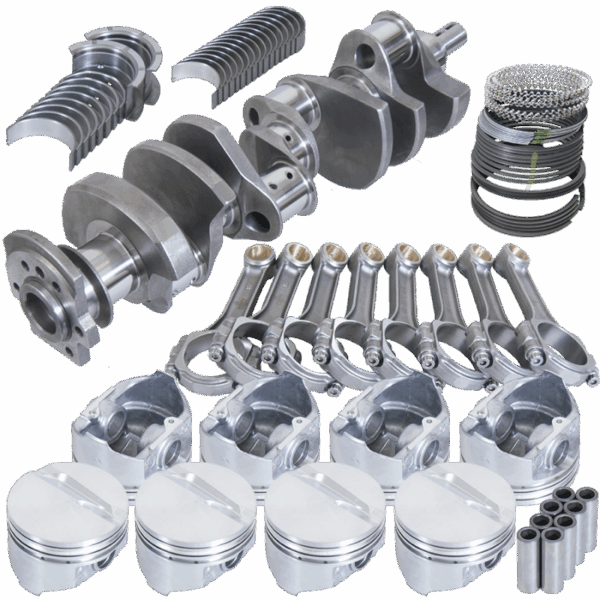 Eagle Chevy 350 1 Pc Rear Seal 4.03in Bore 3.75in Stroke + 0.030in Rotating Assembly Kit 5140 Steel