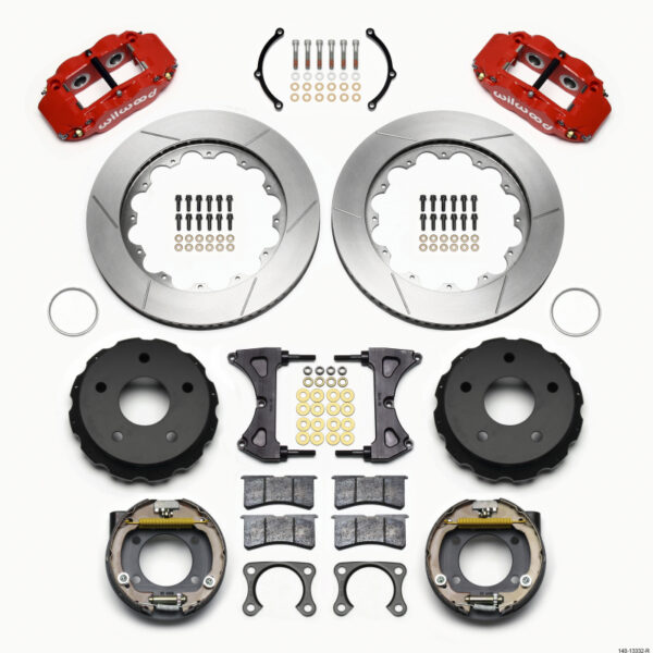 Wilwood Narrow Superlite 4R Rear P-Brk Kit 14.00in Red Small Ford 2.36in Off Bronco 5 x 5.50