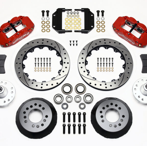 Wilwood Narrow Superlite 6R Front Hub Kit 12.88in Drill Red Magnum Force Drop Spndle