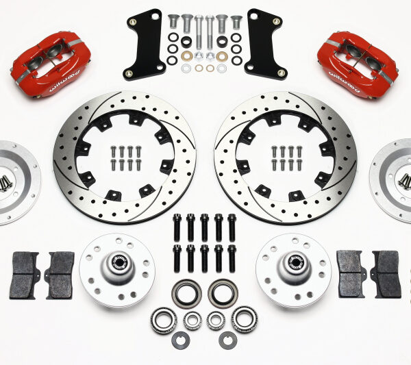 Wilwood Forged Dynalite Front Kit 12.19in Drilled Red 67-69 Camaro 64-72 Nova Chevelle