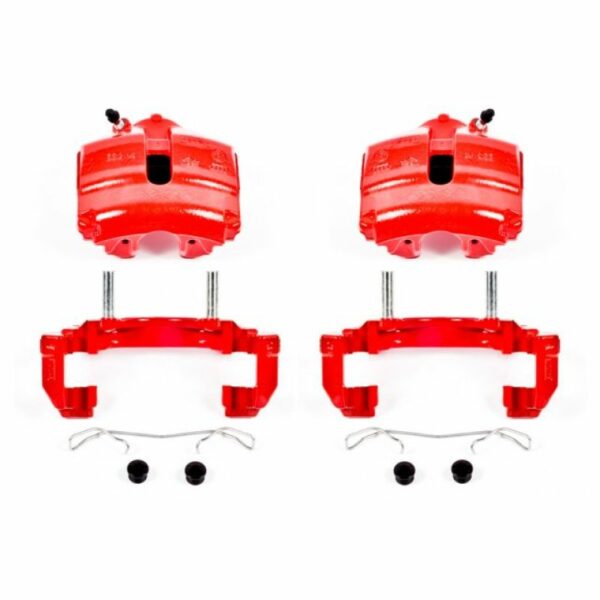 Power Stop 08-09 Audi TT Front Red Calipers w/Brackets - Pair