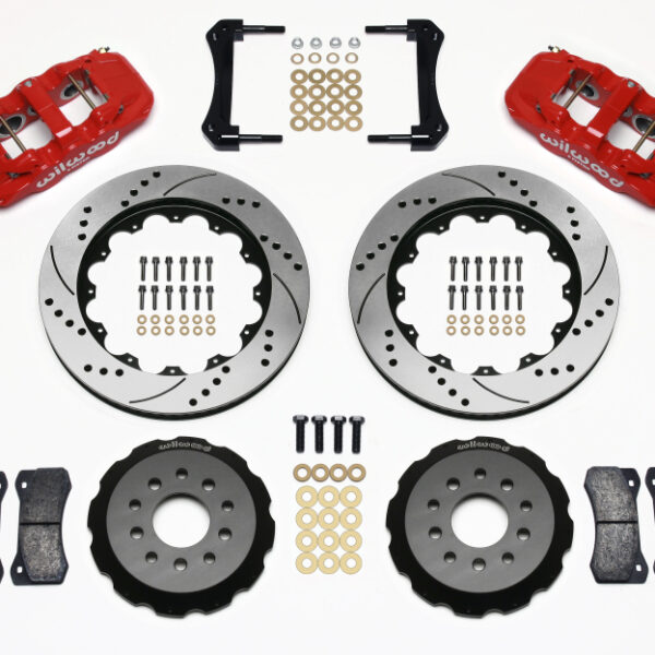Wilwood AERO6 Front Hat Kit 14.00 Drilled Red 2005-2014 Mustang