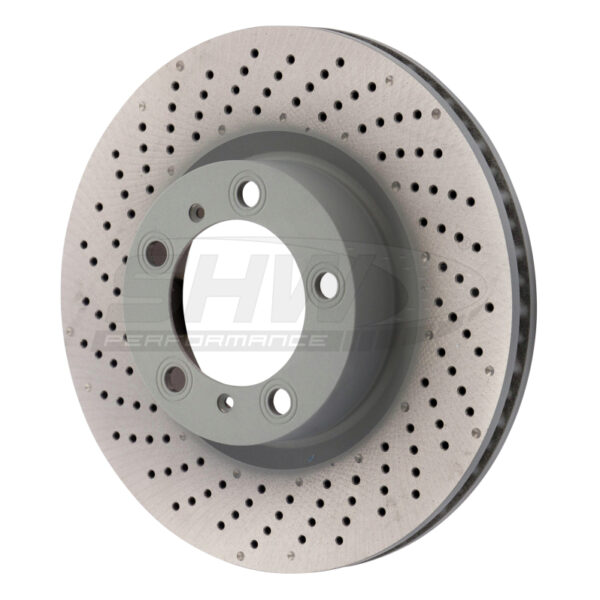 SHW 09-16 Porsche 911 Carrera w/o Ceramic Brake Left Front Drill-Dimp MB Brake Rotor (99735140101)