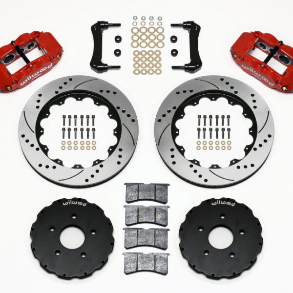 Wilwood Narrow Superlite 6R Front Hat Kit 14.00in Drill Red 2005-up Corvette C6