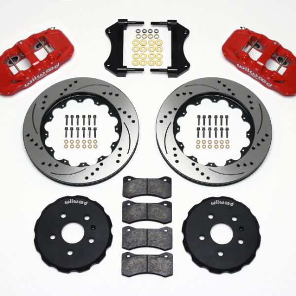 Wilwood AERO6 Front Hat Kit 14.25 Drilled Red 2010-2015 Camaro