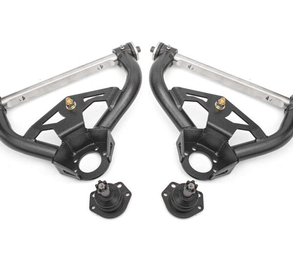 BMR 78-87 GM G-Body Non-Adjustable Upper A-Arms Delrin Std Ball Joint - Black Hammertone