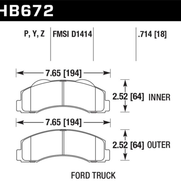 Hawk 10-14 / 17-20 Ford F-150 Front DTC-70 Brake Pads