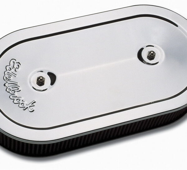 Edelbrock Air Cleaner Pro-Flo Series Oval Steel Top 13 5In X 7In X 3 5In Dual Carburetor Chrome