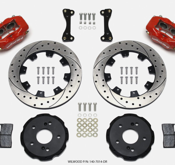 Wilwood Forged Dynalite Front Hat Kit 12.19in Drilled Red 02-06 Acura RSX-5 Lug