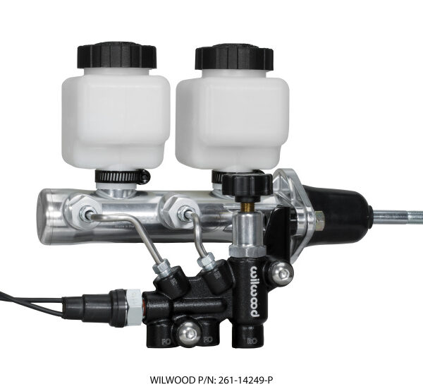 Wilwood Tandem Remote M/C Kit w L/H Brkt & Prop Valve - 7/8in Bore Ball Burnished-W/Pushrod